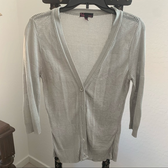 T/O Sweaters Gray Cardigan L - Picture 1 of 3